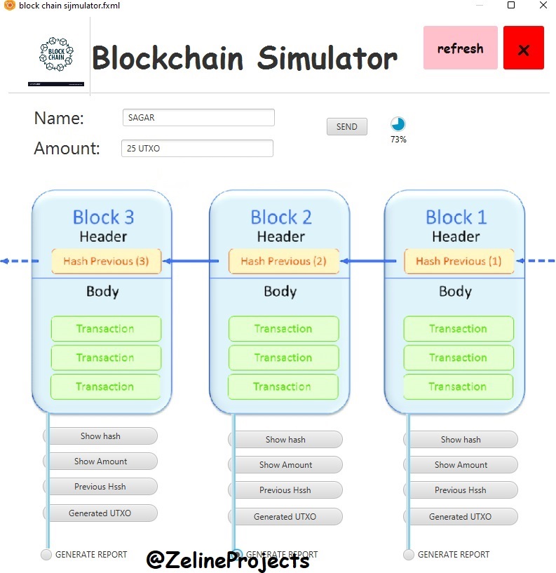 Blockchain simulator project